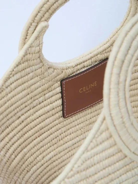 New Celine Braided Panier in Raffia Handbag - Picture 4 of 4